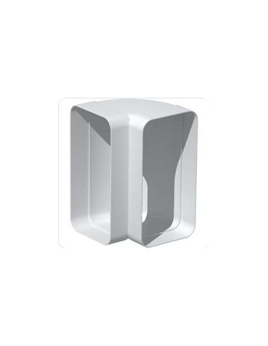Coude 90° vertical PVC rigide rectangulaire 55 x 110 mm gamme TUBPLA S&P (UNELVENT) 833646