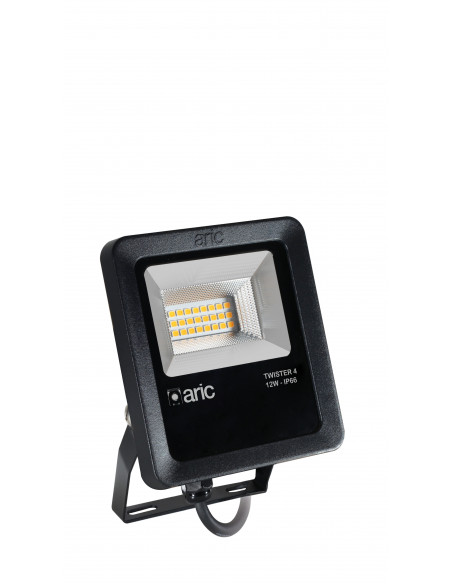 PROJECTEUR TWISTER 4 noir 12W 3000K IP66 IK08 1620lm 90° 50000h ARIC 51666