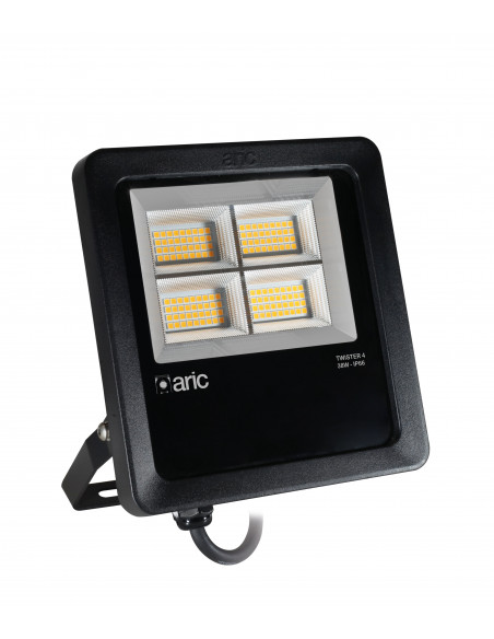 PROJECTEUR TWISTER 4 noir 38W 4000K IP66 IK08 6080lm 90° 50000h ARIC 51680