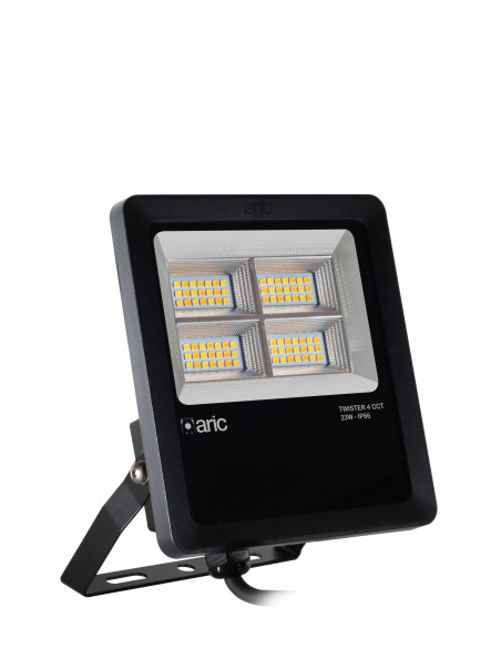 PROJECTEUR TWISTER 4 noir 23W 3CCT IP66 IK08 2200K/3000K/4000K 3570lm 90° 50000h ARIC 51686