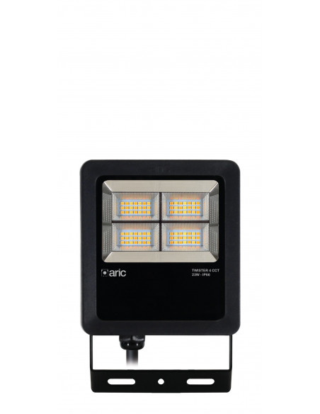 PROJECTEUR TWISTER 4 noir 23W 3CCT IP66 IK08 2200K/3000K/4000K 3570lm 90° 50000h ARIC 51686