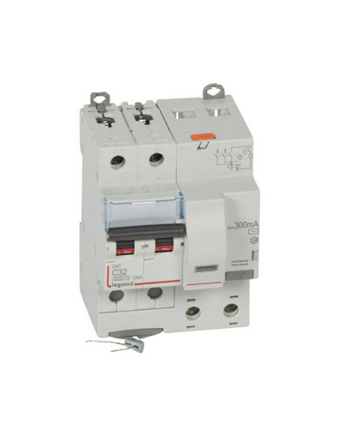 Disjoncteur Différentiel DX3 Vis 2 Pôles 400V 32A  Type AC 300MA 10KA Courbe C 4 Modules LEGRAND 411175
