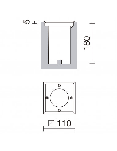 Encastré au sol BORA Square IP67 GU10 4.50W Acier inoxydable NOVOLUX LIGHTING 037B-G21X1A-30