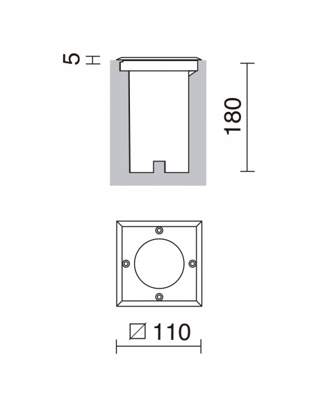 Encastré au sol BORA Square IP67 GU10 4.50W Acier inoxydable NOVOLUX LIGHTING 037B-G21X1A-30
