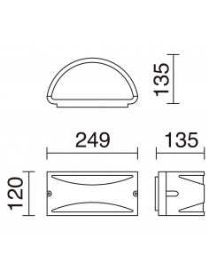 Applique CICLON Up-down Front IP54 E27 20W up-down Anthracite NOVOLUX LIGHTING 051B-G05X1A-04 2