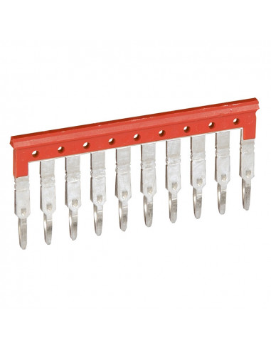 Peigne pour 10 blocs de jonction à vis ou ressort viking 3 pas 5mm rouge LEGRAND 037501