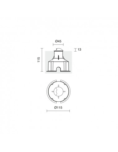 Encastré de sol 1 émission GARDA IP67 LED SMD 2W 170lm 16lm CRI80 3000K Antracita NOVOLUX LIGHTING 1070A-L3102FX0-04