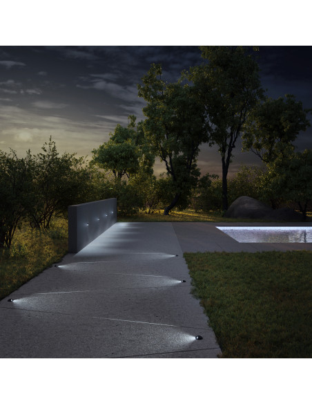 Encastré de sol 1 émission GARDA IP67 LED SMD 2W 170lm 16lm CRI80 3000K Antracita NOVOLUX LIGHTING 1070A-L3102FX0-04
