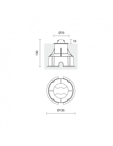 Encastré de sol 2 émissions GARDA IP67 LED SMD 6W 690lm 77lm CRI80 2700K Antracita NOVOLUX LIGHTING 1070E-L3006FX0-04