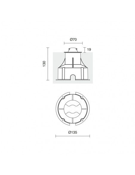Encastré de sol 2 émissions GARDA IP67 LED SMD 6W 690lm 77lm CRI80 2700K Antracita NOVOLUX LIGHTING 1070E-L3006FX0-04