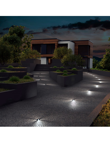 Encastré de sol 4 émissions GARDA IP67 LED SMD 6W 690lm 81lm CRI80 2700K Antracita NOVOLUX LIGHTING 1070F-L3006FX0-04