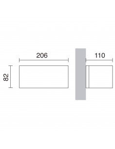Applique ISORA IP65 LED SMD 2x8.30W 1500lm CRI80 3000K up-down Cuivre brun NOVOLUX LIGHTING 157D-L01G9B-91 2