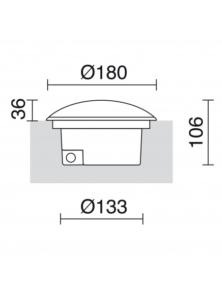 Sol encastré 3 d'émission SURI BIG IP67 LED SMD 6W 800lm CRI80 3000K Anthracite NOVOLUX LIGHTING 303C-L0106A-04