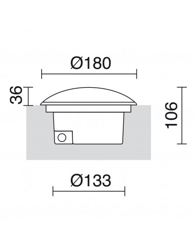 Sol encastré 3 d'émission SURI BIG IP67 LED SMD 6W 800lm CRI80 4000K Anthracite NOVOLUX LIGHTING 303C-L0206A-04