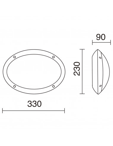 Applique TEIA Oval IP66 E27 23W Gris NOVOLUX LIGHTING 317A-G05X1A-03
