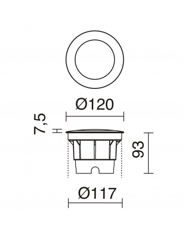 Encastré au sol BELGRADO-12 IP67 GX53 LED T2 3W 380lm 395lm 415lm CRI80 3000K 4000K 6500K Noir NOVOLUX 373A-G31X1A-02