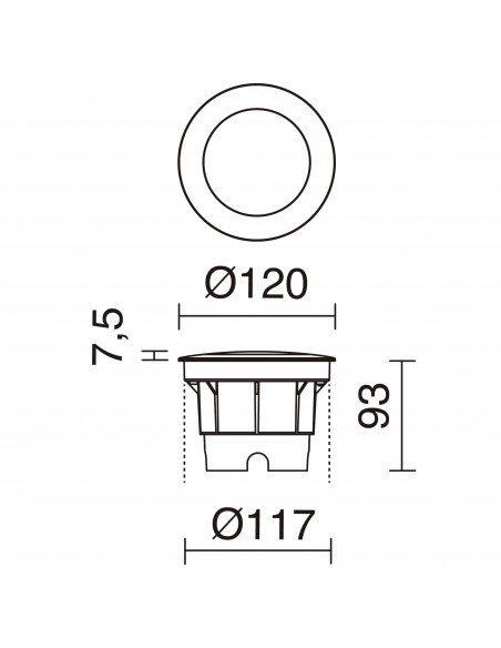 Encastré au sol BELGRADO-12 IP67 GX53 LED T2 3W 380lm 395lm 415lm CRI80 3000K 4000K 6500K Noir NOVOLUX 373A-G31X1A-02