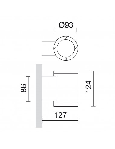 Applique SETH Round IP65 GU10 50W Oxyde brun NOVOLUX LIGHTING 399E-G21X1A-90