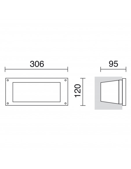 Encastré mural DUBLIN IP54 E27 42W Gris NOVOLUX LIGHTING 401B-G05X1A-03
