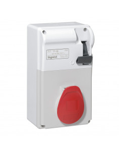 Coffret P17 IP44 avec interrupteur et 1 prise 16A 3P+T - 380V~ à 415V~ 50Hz à 60Hz LEGRAND 056605