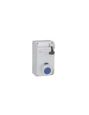 Coffret P17 IP55 avec interrupteur et 1 prise 32A 2P+T de 200V à 250V 50Hz à 60Hz LEGRAND 056629