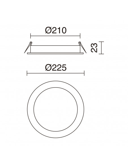 Plafonnier encastré GIA Round Recessed IP23 LED SMD 18W 1535lm CRI80 3000K Blanc NOVOLUX LIGHTING 599A-L3118A-01