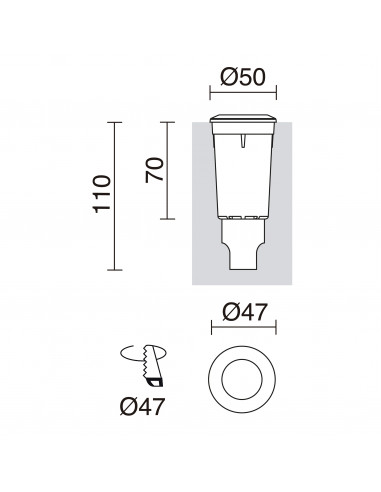 Encastrement mural sol RAIN Round Blue IP67 G9 LED Bulb 1.70W 170lm Noir NOVOLUX LIGHTING 950A-L1002A-02