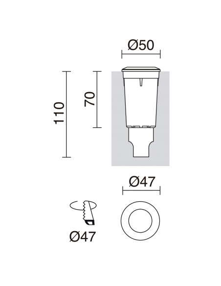 Encastrement mural sol RAIN Round Blue IP67 G9 LED Bulb 1.70W 170lm Gris NOVOLUX LIGHTING 950A-L1002A-03