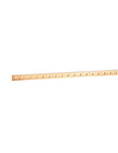 Barre cuivre plate rigide à trous taraudés section 25x5mm 330A ou 270A admissibles longueur 1750mm LEGRAND 037418