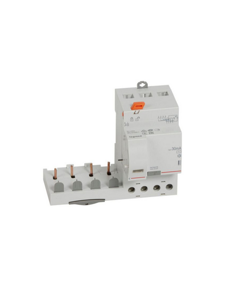 Bloc différentiel adaptable à vis DX³ pour disjoncteur 1 module par pôle 4 Pôles 400V 40A type AC 30mA LEGRAND 410499