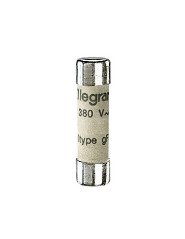 Cartouche industrielle cylindrique type gG 8x32mm sans voyant 6A LEGRAND 012306