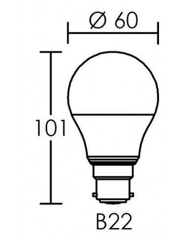 Lampe standard A67 B22 Led 7,2W 4000K 820lm Classe énergie E 25000H ARIC 20029
