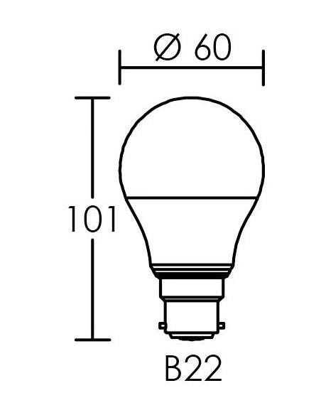Lampe standard A67 B22 Led 7,2W 4000K 820lm Classe énergie E 25000H ARIC 20029