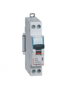 Disjoncteur Phase+Neutre DNX³4500 6kA arrivée et sortie borne à vis 1P+N 230V~ 16A courbe D 1 module LEGRAND 406802 2