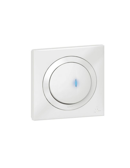 Poussoir simple avec voyant lumineux dooxie IP44 6A 250V livré avec plaque carrée blanche LEGRAND 600014
