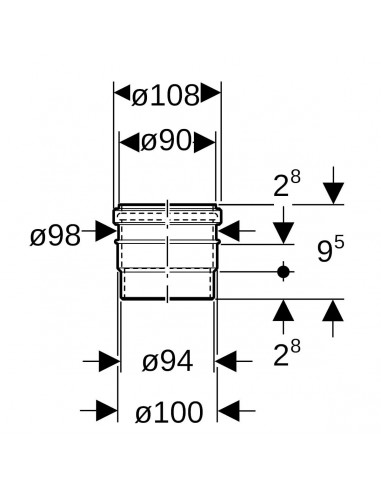 Manchon de raccordement PEH-PVC 359144 GEBERIT 359.144.11.1