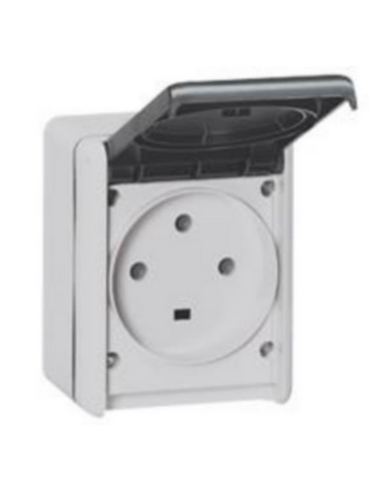 Prise étanche 3P+T 32A Plexo complet IP44 saillie gris LEGRAND 055875
