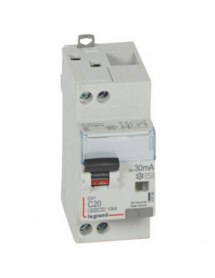 Disjoncteur différentiel DX³ 6000 vis/vis U+N 230V 20 A type AC 30 mA 10 kA courbe C 2 Modules LEGRAND 410786 2