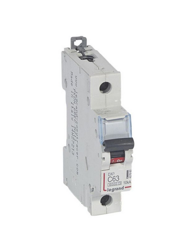 Disjoncteur DX³6000 à vis 1 Pôle 230V à 400V 63A courbe C 1 module LEGRAND 407660