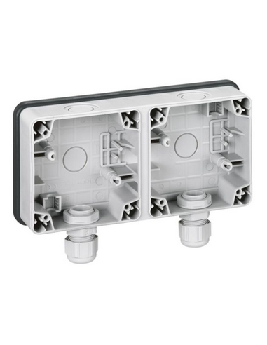Boîtier étanche 2 postes horizontaux Plexo IP66 composable gris LEGRAND 090493