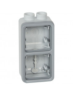 Boîtier presse-étoupe composable gris 2 postes verticaux ISO 20 LEGRAND PLEXO 069668