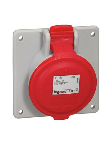 Prise à entraxes unifiés fixe pour tableau P17 IP44 16A 380V~ à 415V~ 3P+T LEGRAND 555188