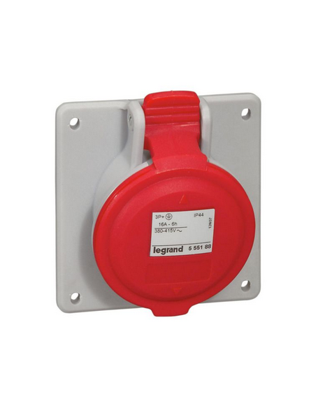 Prise à entraxes unifiés fixe pour tableau P17 IP44 16A 380V~ à 415V~ 3P+T LEGRAND 555188