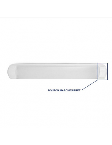 Réglette Compacto LED Salle de bain pour ampoule S19 avec Bouton ON/OFF et Prise MIIDEX VISION-EL100314