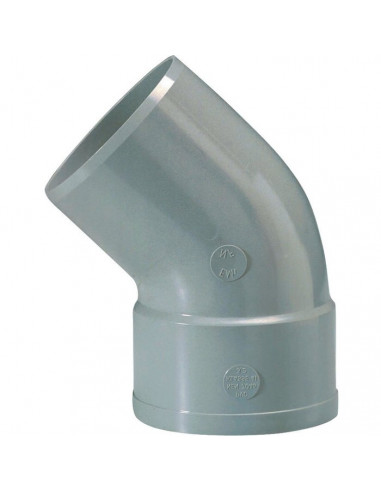 Raccord coudé à 45° d'évacuation PVC Simple emboîture Mâle / Femelle D.80mm GIRPI XC480_C8