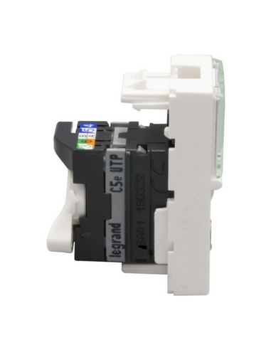 Prise RJ45 catégorie 5e UTP Mosaic 1 module blanc LEGRAND 076551