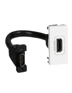 Prise HDMI Type-A version 2.0 préconnectorisée Mosaic 1 module blanc LEGRAND 078778 2