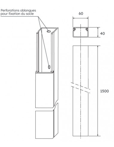 Goulotte API alimentation panneau LINKY 40x60x1500 MICHAUD P096