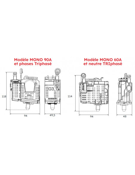 Module branchement protégé MONO RBP 90A REMBT G3 MICHAUD Q608