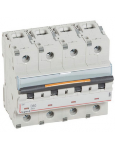 Disjoncteur DX³ 25kA arrivée haute et départ bas à vis 4 Pôles 400V~ 80A courbe D 6 modules LEGRAND 409853 2